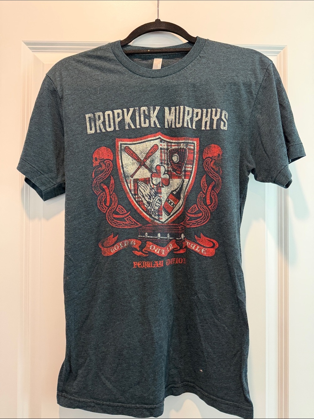 Dropkick Murphys Crest Tee - Fenway Edition Slate Blue with Red